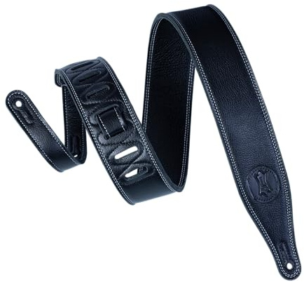 Levy's M17SS-BLK Gitarrengurt Supersoft Garment Leather Tripple Ply Premium Top Grain Signature Logo - Black