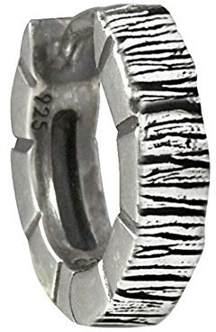 cai Herren Einzel-Ohrring 925/- Sterling Silber 1,3cm oxidiert ohne Stein Silbergrau 0,176ct 132210505