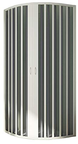 Forte Mampara de Ducha Semicircular 75x75 CM Radio 55 H185 PVC Mod. Sharp Central