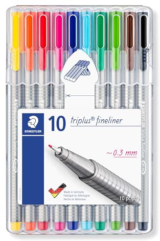 Staedtler ST 334 SB10 Triplus Fineliner sortiert PEN (10 Stück)