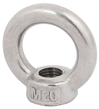 sourcing map Ringmutter M20 Innengewinde 316 Edelstahl runde Form für Seilbeschlag