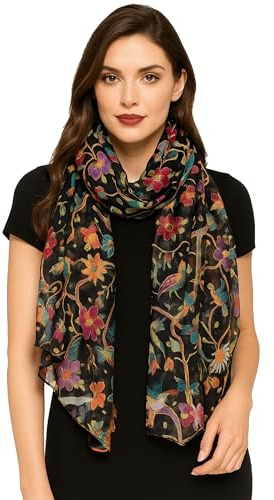 World of Shawls New Ladies Womens Celebrity Style Long Scarf Scarves Maxi Sarong Sale (Black #1AB)