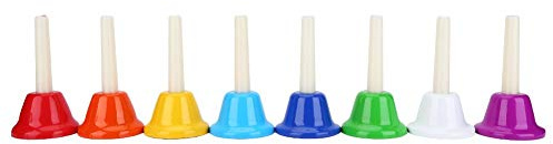 Handglocken, Bunte 8 Hinweis Metall Diatonische Set für Musik Früherziehung Kinder Brain Development Spielzeug for Kleinkinder Vorschule Musikunterricht