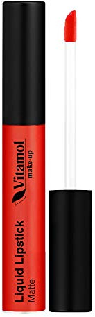 Vitamol Make-up Rossetto bocca liquid lipstick per trucco viso effetto matte anti lucido no transfer 6 ml (Lampone)