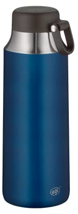 alfi CITY TEA BOTTLE 900ml, mystic blue, Edelstahl-Thermoflasche mit Trageschlaufe, robuste Thermoflasche auslaufsicher, Teeflasche, große Öffnung, hält 12 Std. warm, absolut dicht, spülmaschinenfest