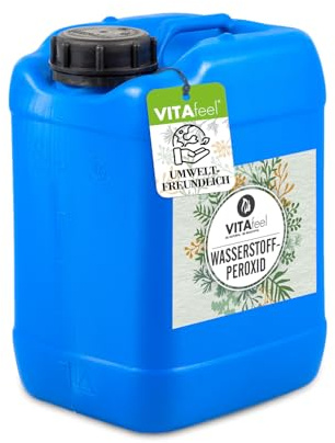 GreatVita Wasserstoffperoxid 3 Prozent 5 Liter, ohne Stabilisator | Hochrein & phosphorsäurefrei, unparfümiert, zum Bleichen, Reinigen & Aufhellen, für Haushalt & Technik, im Kanister