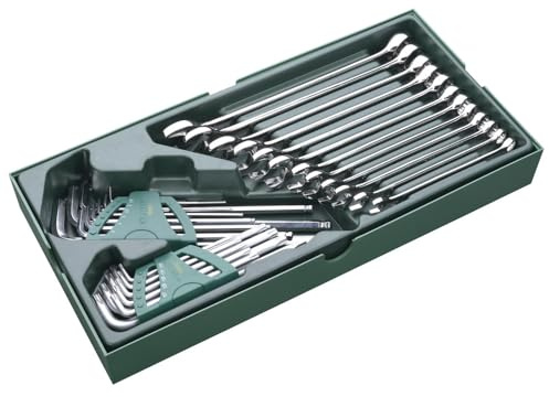 SATA ST09906 30 Piezas Juego de Bandeja Para Llaves Hexagonales y Llaves Combinadas Métricas