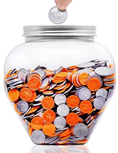 Mczcent Sparschwein Groß, Sparbüchse Transparent für Münzen, 3L Spardose Groß Plastik Durchsichtig, Grosse Spardosen Piggy Coin Money Saving Bank Münzen Jar Box für Jungen Mädchen Kinder Erwachsene