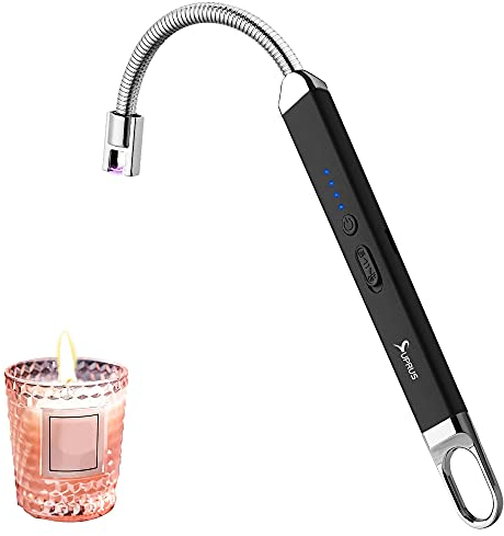 SUPRUS Candle Rechargeable Lighter per casa campeggio (nero, 1)