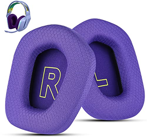 Wzsipod Tessuto sostituzione padiglioni auricolari per Logitech G733 Gaming Headset, anche Fit Logitech G335 cuffie senza fili, accessori EarPads con rete morbida e schiuma (viola)