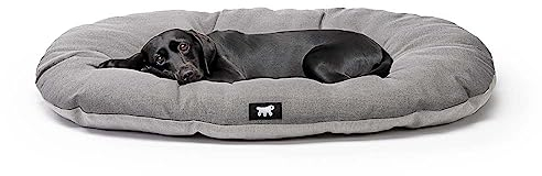 Ferplast Hundekissen Hundesofa Hundebett Große Hunde mit Antibakteriellem und Antiviralem Schutz, Baumwolle, Waschbar, 85 x 55 cm. Grau