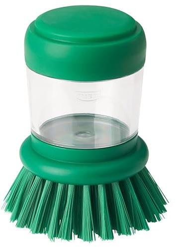 Dish-Washing Brush with Dispenser, Bright Green (2)