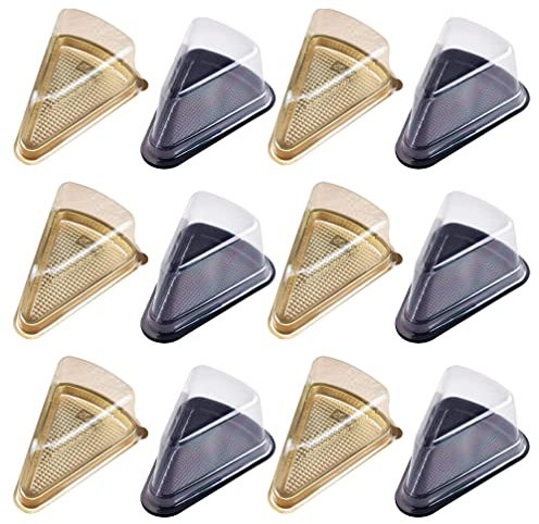SOLUSTRE 40Pcs Cake Slice Containers Plastic Clear Cake Slice Boxes for Cake, Tiramisu, Mousse, Dessert, Triangle