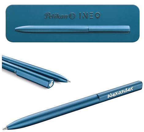 Pelikan Kugelschreiber Ineo® Elements K6 mit Gravur Geschenk - einzigartige Stifte mit Namen - personalisierte Geschenke zu Weihnachten - Kugelschreiber personalisiert (Petrol-Blau)