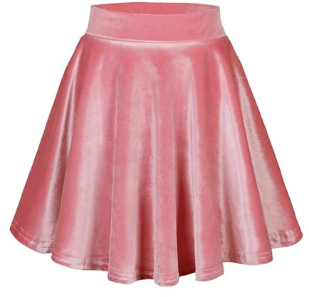 Skang Damen Kurzrock Boho Samt-Stretch-Mini-Skaterrock mit ausgestelltem Plissee für Damen Game Film