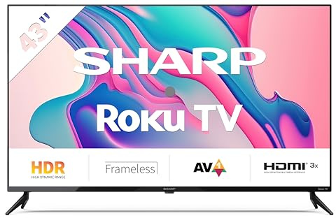 SHARP 43FD2E Full HD Smart TV, (108 cm/43 Zoll, Roku TV nur in Deutschland verfügbar, Rahmenlos, HDR10, Dolby Digital)