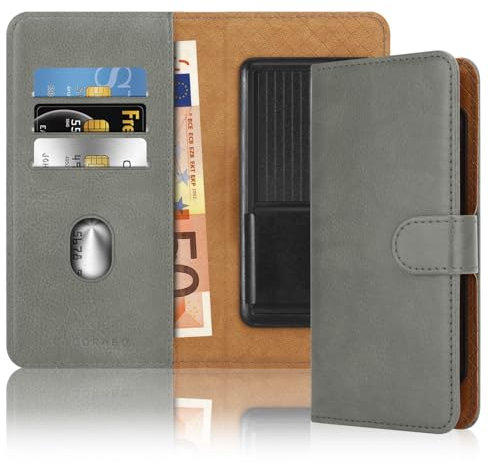 Cadorabo Klapphülle kompatibel mit Apple iPhone 11 PRO-Handyhülle mit Kartenfach, 360 Grad Schutzhülle zum klappen- Flip Case Book Cover PU Leder Handytasche klappbar GRAU