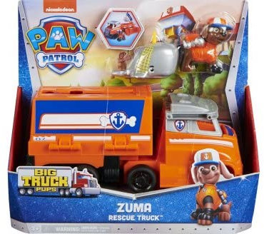Coffret pour Pat Patrouille - Camion de Orange 22cm + Baleine + Chien Zuma - Set Collection Truck Rescue avec Carte Tigre - véhicule - Figurine