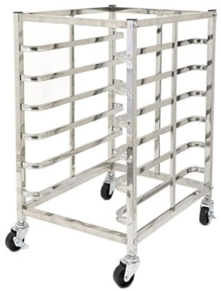 Étagère de boulangerie commerciale en acier inoxydable avec roulettes de frein, support robuste pour pain, cuisine, restaurant, cafétéria, idéal pour la pâte, la pizza, les plateaux de cuisson et de