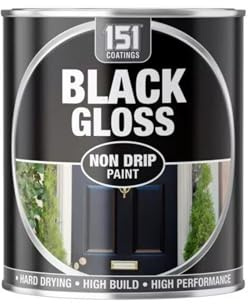 PNJB Non-Drip Black Gloss Paint Tin, Interior & Exterior, Hard-Drying, High Performance, Mess-Free Application, Ideal Use For Wood, Metal, And Concrete, 300ML (1PCS)