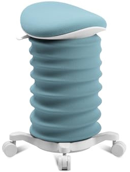 TOPSTAR Sitness 4D mit Rollen - AGR-Zertifiziert Dynamischer Sitzhocker Papyrus - softblau Stoff HI6, ergonomischer Bürohocker - höhenverstellbar - stärkt den Rücken - entlastet die Bandscheiben | Made in Germany | Ergonomisch | Bürohocker, Rollhocker | höhenverstellbar | Geprüfte Sicherheit nach GS-Intertek