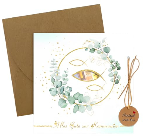 Regalo di denaro per comunione con buste Biglietti di Auguri per Cresima con Confezione Biglietti di Comunione Regalo per Cresima Fantastici Regali per Comunione per Bambini e Ragazze (Verde)