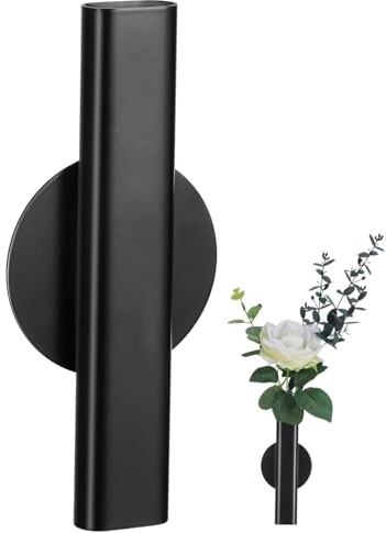 OSOLADY Jarrón de Pared Metálico Estilo Minimalista para Decoración de Porta Flores Tubo de Metal para Flores de Pared en Dormitorio y Repisa