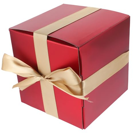 FRCOLOR Würfelförmige Weihnachtsgeschenkbox als Weihnachtsdekoration und Fensterdekoration Robuste Geschenkboxen für Festtagsgeschenke und Bonboniere