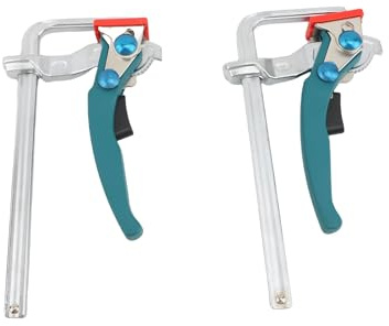 Ejoyous 2 Pack Ratcheting Table Clamp, Track Saw Clamps Guide Rail Clamp for MFT Table with Cr Vanadium Steel Anti-Damage Pads, for Woodworking DIY Projects