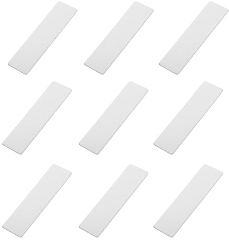 TEHAUX Lot de 10 Plaques Nominatives Vierges en Acier Inoxydable Miroir Badges Épingle Supports de Gravure Solide pour Bureau et Identification Professionnelle