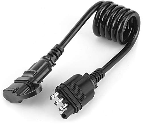 Yctze Cablaggio Piatto a 4 Pin, Connettore per Rimorchio da 9,1 M con Cavo a Spirale Flessibile, Connettore a 4 Fili per Uso Marittimo/rimorchi, Uso Duraturo e Resistente alle Intemperie