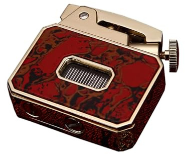 Encendedor de queroseno resistente al viento, estilo retro, encendido con un botón, diseño de bloqueo de seguridad, perfecto para camping, velas, regalo para hombre (combustible no incluido)
