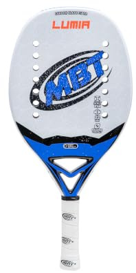 MBT LUMIA Raquette Beach Tennis – Carbone et fibre de verre – Traitement Super Grip – EVA Soft – Légère et équilibrée – Profil 22 mm – Raquette de plage