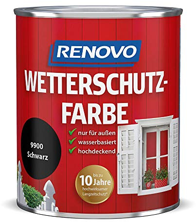 Renovo Wetterschutzfarbe 9900 schwarz 750 ml