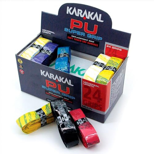 Karakal Couvre-manches Super Squash en polyuréthane Boîte de 24 Assortiment de couleurs