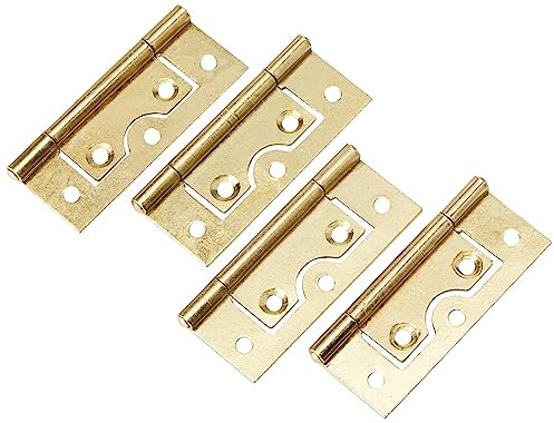 Merriway® BH01124 (4 Pcs) EB Brass Plated Non-Mortise Flush Hinges, 63 mm (2.1/2 inch) - Pack of 4 Pieces