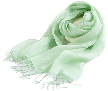 Prettystern Leinen Unifarbe Unisex Sommer Fransen-schal