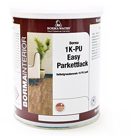 1in2 Easy PU Parkettlack Treppenlack Korkbodenlack (Seidenglänzend - 50, 1 Liter)