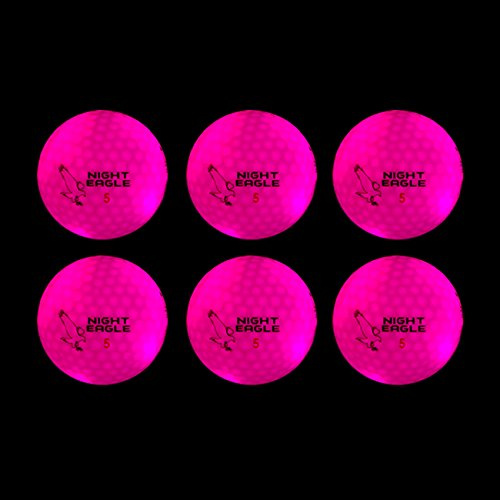 Night Eagle 6 LED Golfbälle Light-Up - Nachtgolf leuchten Rot Blau Grün Pink Weiß Fun Sport Lustig Golf Geschenk Bunt