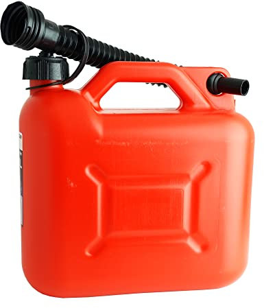 Geko Tanica in plastica con beccuccio per carburante, olio, acqua da 5 l con serbatoio per carburante Atest