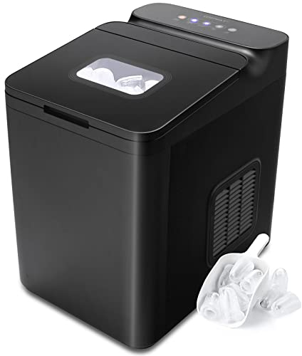 COSTWAY Eiswürfelmaschine Edelstahl Klein | Ice Cube Maker | 12 Kg 24 H | Zubereitung in 6 Min | 1,5 Liter Wassertank | LED-Display | Selbstreinigungsfunktion | 2 Eiswürfel Größen Inkl. Schaufel