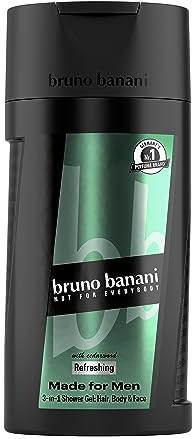 Bruno Banani Fragrance Made For Men Showergel doccia 3 in 1 gel doccia per corpo, capelli e viso, profumo aromatico da uomo, 250 ml