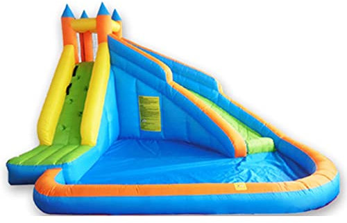 Decorsure Parque acuático Inflable, casa de Rebote Inflable, Castillo Hinchable para Saltar en el Patio Trasero, trampolín de Sala de Rebote con tobogán de Agua, Juguetes para niños