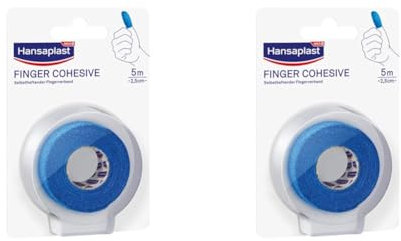 Hansaplast Selbsthaftender Fingerverband (5 m x 2,5 cm), Verbandsmaterial zur Fixierung von Wundauflagen an den Fingern, hautfreundlicher Verband einfach per Hand reißbar (Packung mit 2)