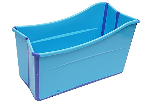 Baignoire pliable - Baignoire mobile - 98 x 50 x 56 cm - Baignoire pliable pour adulte - Sauna - Baignoire pliante - Pour salle de bain - Bleu
