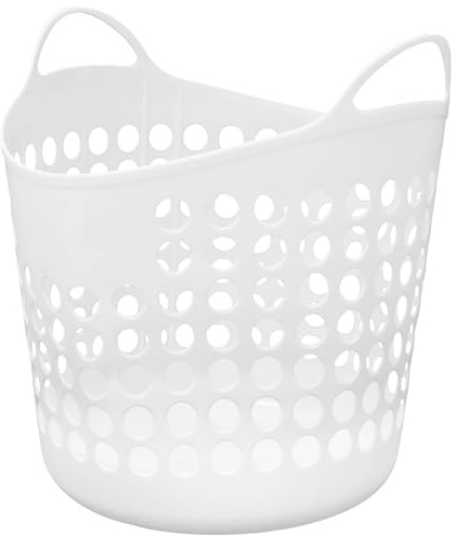 MUCKLILY Cesta De Ropa Sucia De Plástico Diseño De Asa Almacenamiento Organizador Para Baño y Dormitorio Cesta Multifuncional Para Colada y Juguetes