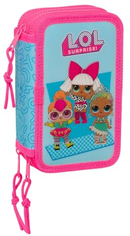 Safta LOL Surprise! Divas Trousse Scolaire avec 36 Outils Inclus, idéale pour Les Enfants de 5 à 14 Ans, Confortable et Polyvalente, qualité et résistance, 12,5 x 5,5 x 19,5 cm, Couleur Bleue, Bleu,