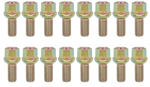 Radschraube Radbolzen Felgenbefestigung Kegelbund M12x1,5 Radmutter Felgenbolzen Felgenschrauben für Golf 4 Golf 3 Golf 2 Golf 1 Caddy Corrado 80 90 B2 A2 Coupe Arosa 6H1 Cordoba 6K Ibiza Inca Toledo