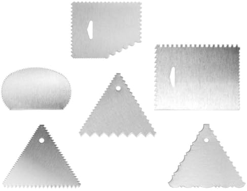 DEARMAMY 6piezas Alisador Inoxidable para Tartas Raspador para Decoración Espátula Práctica