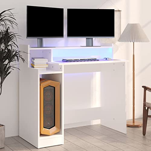 ZEYUAN Schreibtisch Weiß 97x45x90 cm Holzwerkstoff, Gaming Tisch, Computertisch, Computer Desk, Office Table, Bürotisch, Arbeitstisch, Nähtisch, Pc Tisch